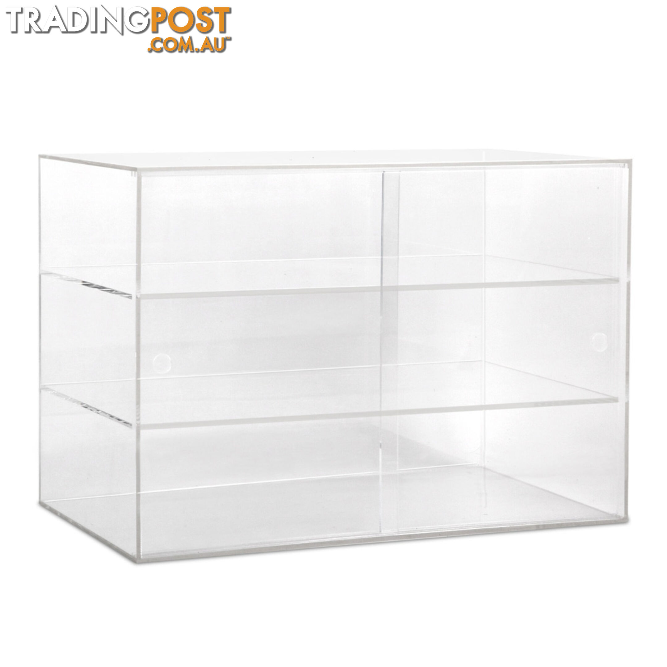 3 Tier Clear Acrylic Display Cabinet with Sliding Door