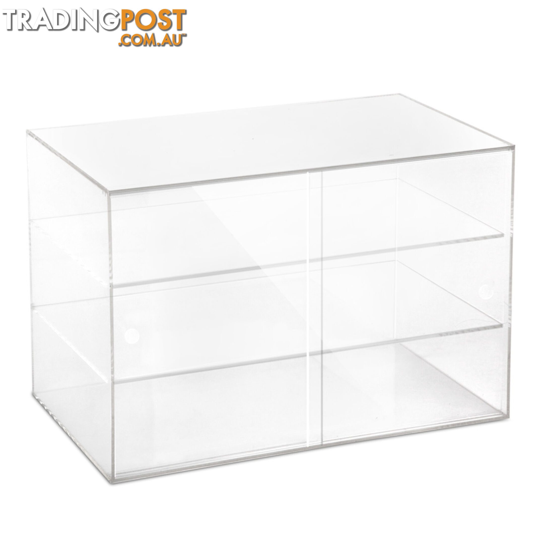 3 Tier Clear Acrylic Display Cabinet with Sliding Door