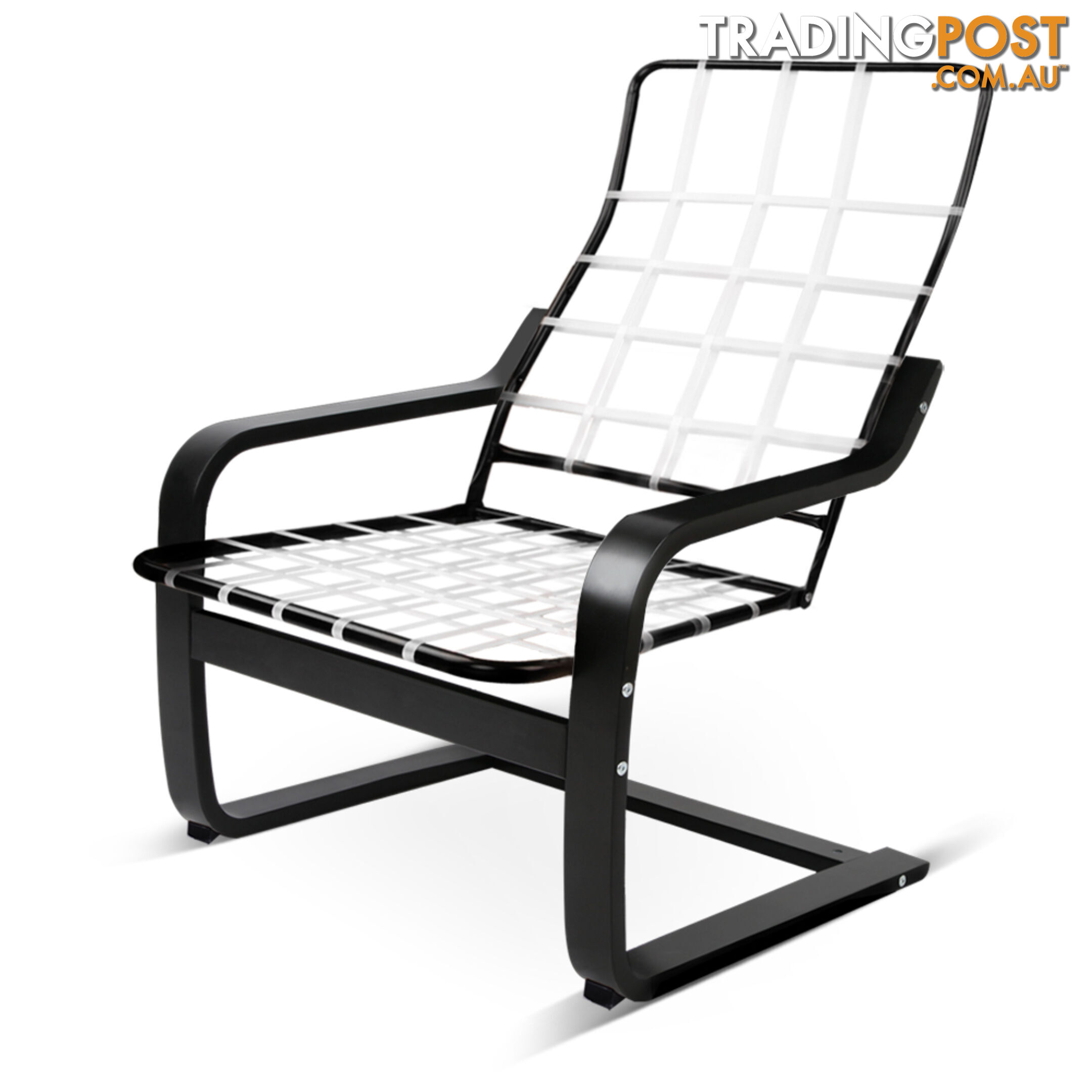 Birch Plywood Fabric Lounge Armchair - Black