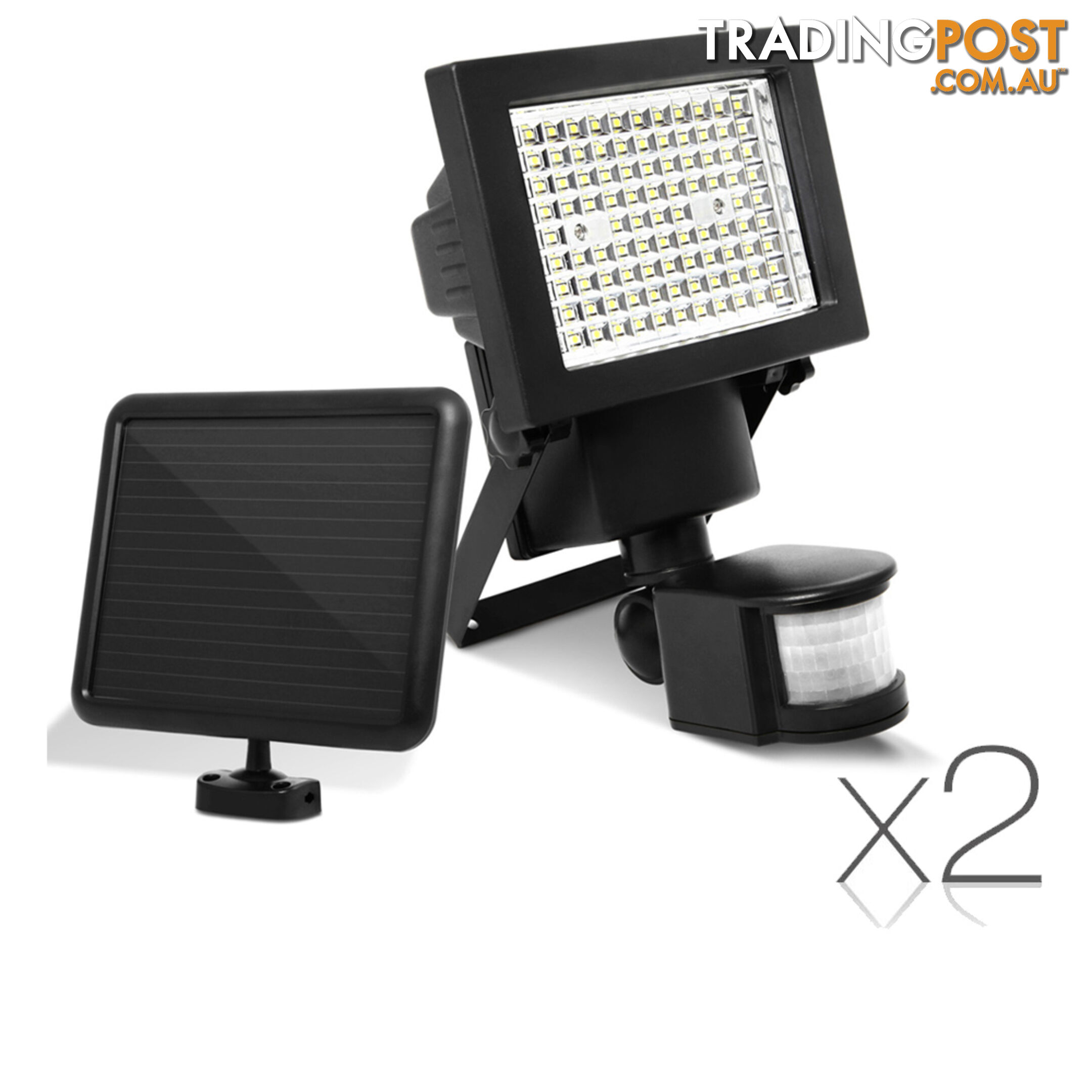 Set of 2  100 LED Solar Sensor Light