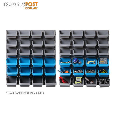 48 Piece Bin Wall Mounted Storage Rack