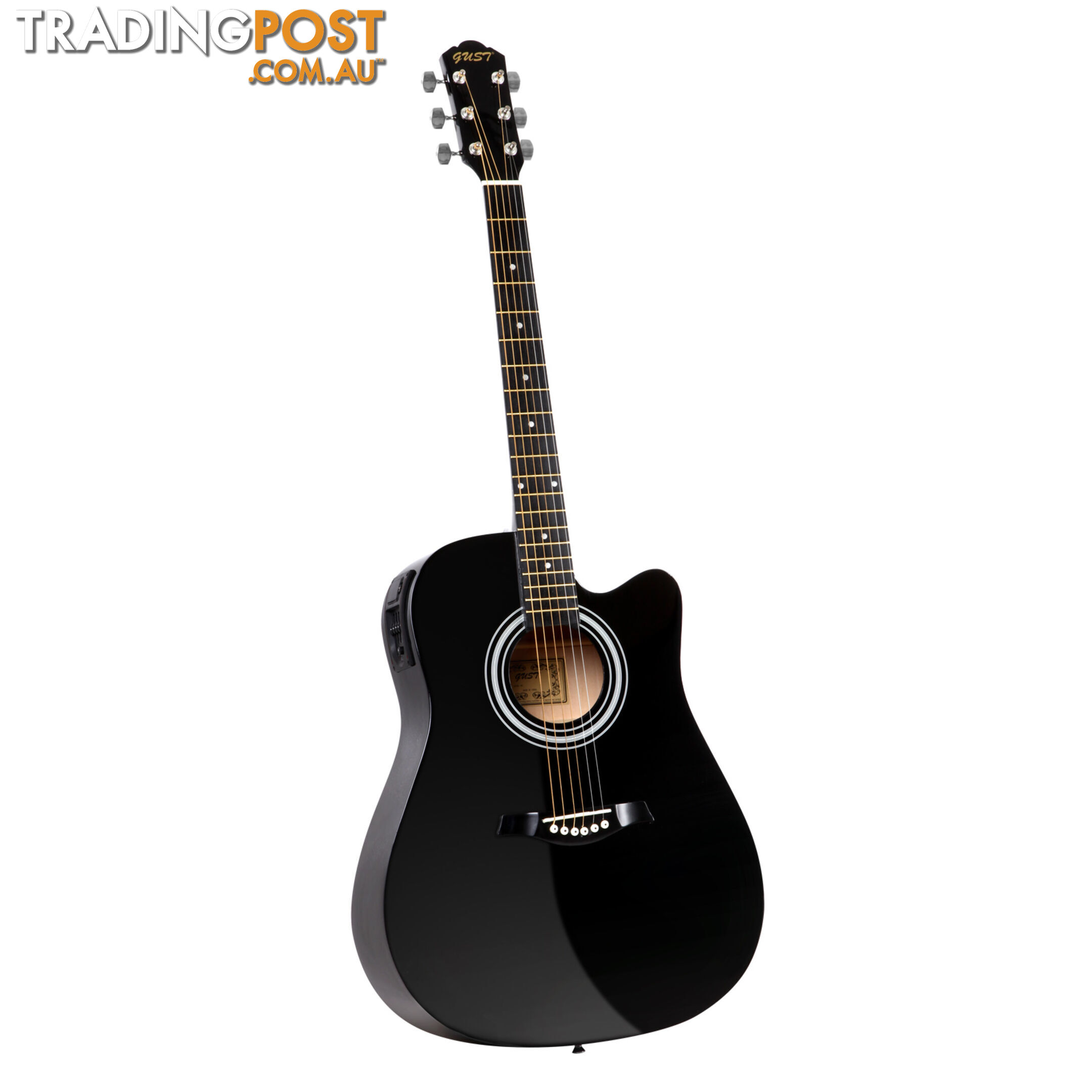 41" 5- Band EQ Electric Acoustic Guitar Full Size Black