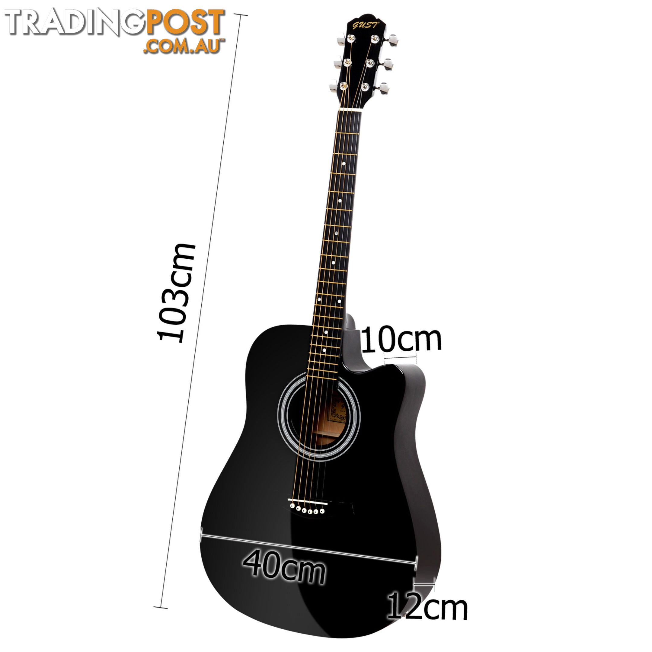 41" 5- Band EQ Electric Acoustic Guitar Full Size Black