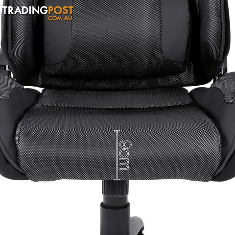 PU Leather & Mesh Reclining Office Desk Gaming Executive Chair - Black