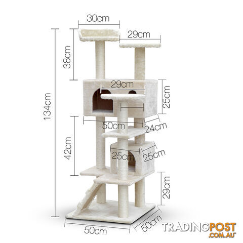 Cat Scratching Post  Tree House Condo 134cm Beige