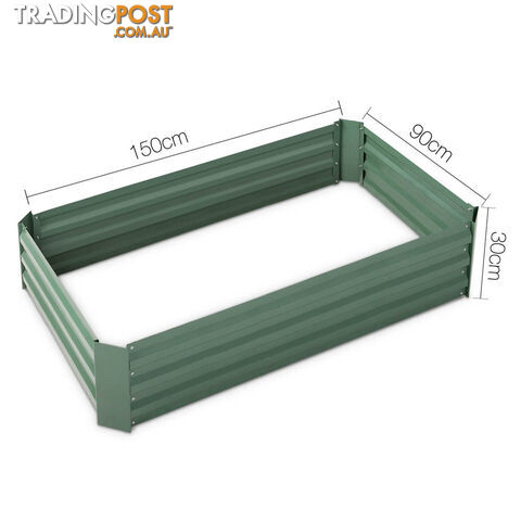 Galvanised Raised Garden Bed - 150 x 90 x 30cm - Green - photo 2 of 7