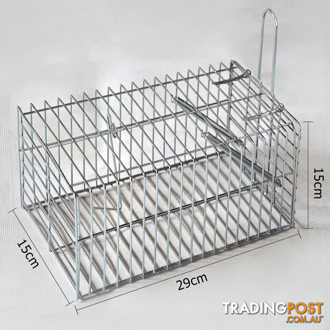 Set of 4 Humane Animal Trap Cage 29 x 15 x 15cm Silver