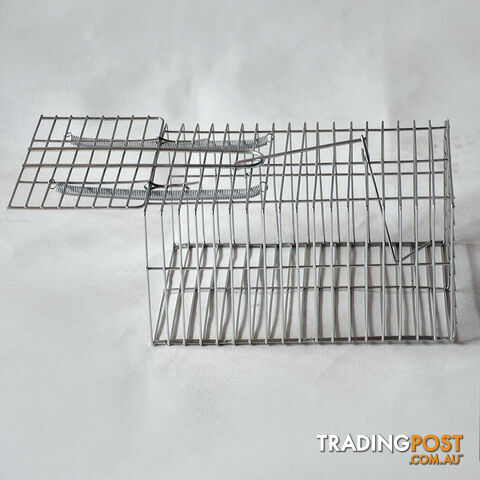 Set of 4 Humane Animal Trap Cage 29 x 15 x 15cm Silver