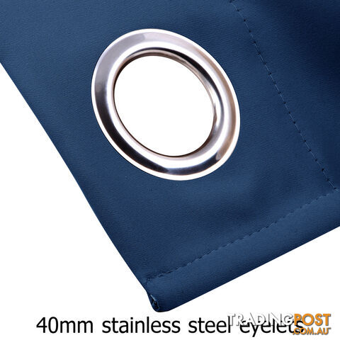 ArtQueen 3 Pass Eyelet Blockout Curtain Navy 180cm - photo 3 of 8