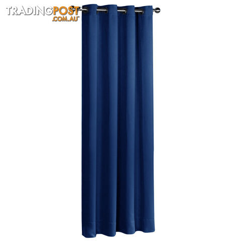 ArtQueen 3 Pass Eyelet Blockout Curtain Navy 180cm