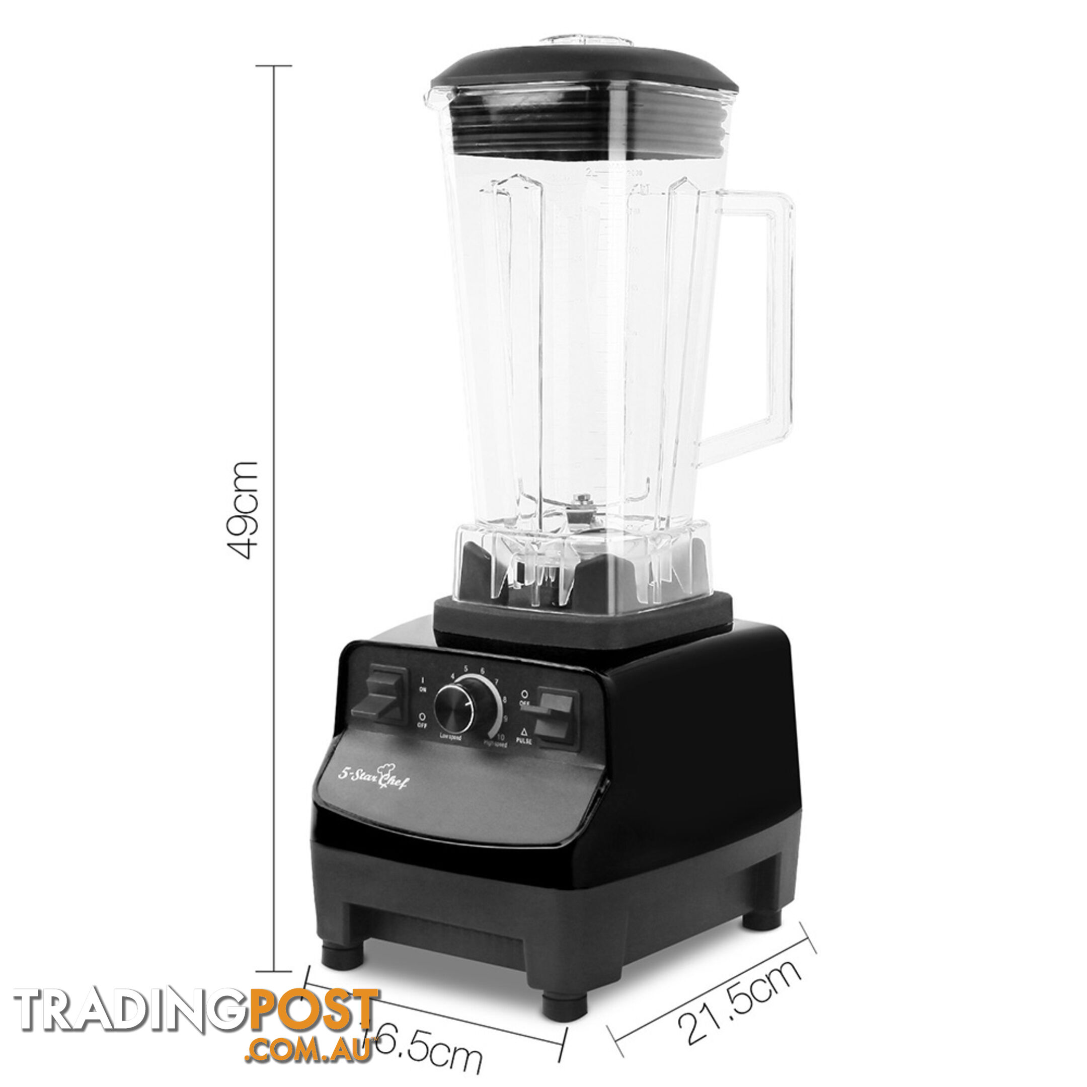 2-in-1 Food Processor & Blender 2L - Black