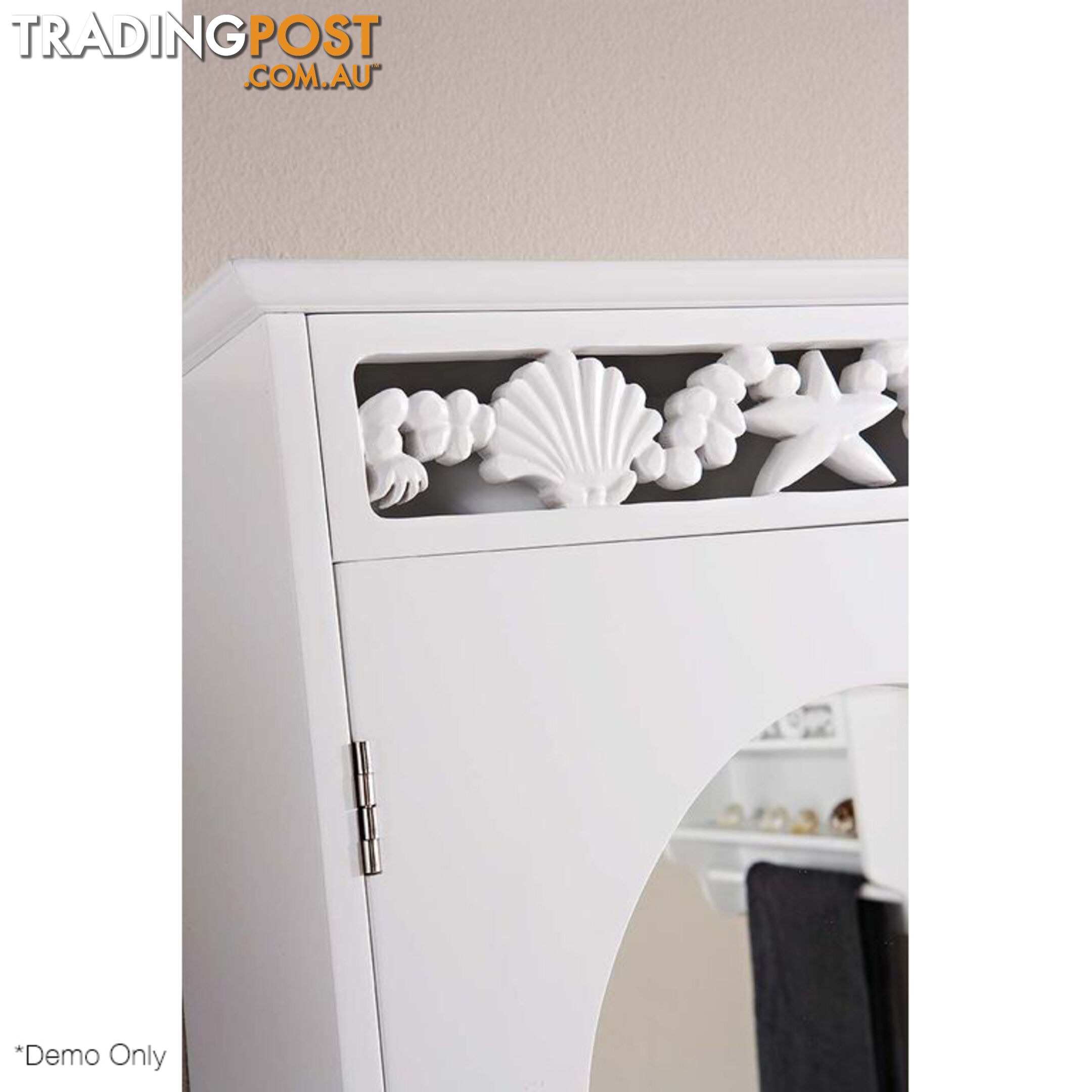 Coastal Mirrored Wall Cabinet in WHITE