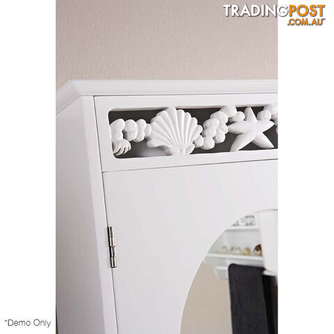 Coastal Mirrored Wall Cabinet in WHITE