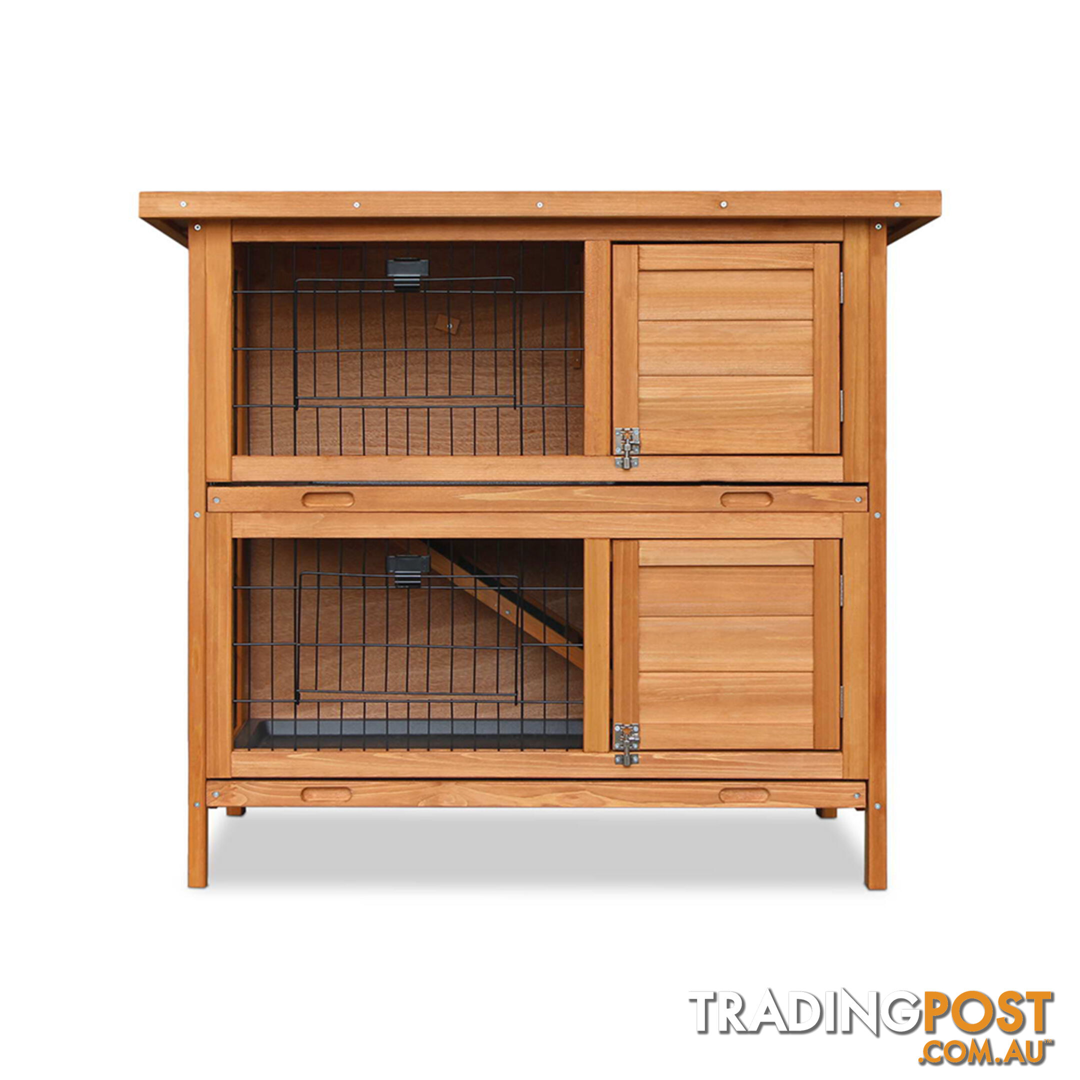 Double Storey Rabbit Hutch with Foldable Ramp