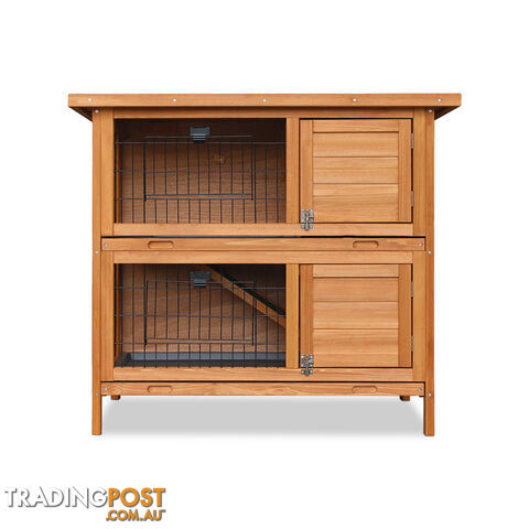 Double Storey Rabbit Hutch with Foldable Ramp