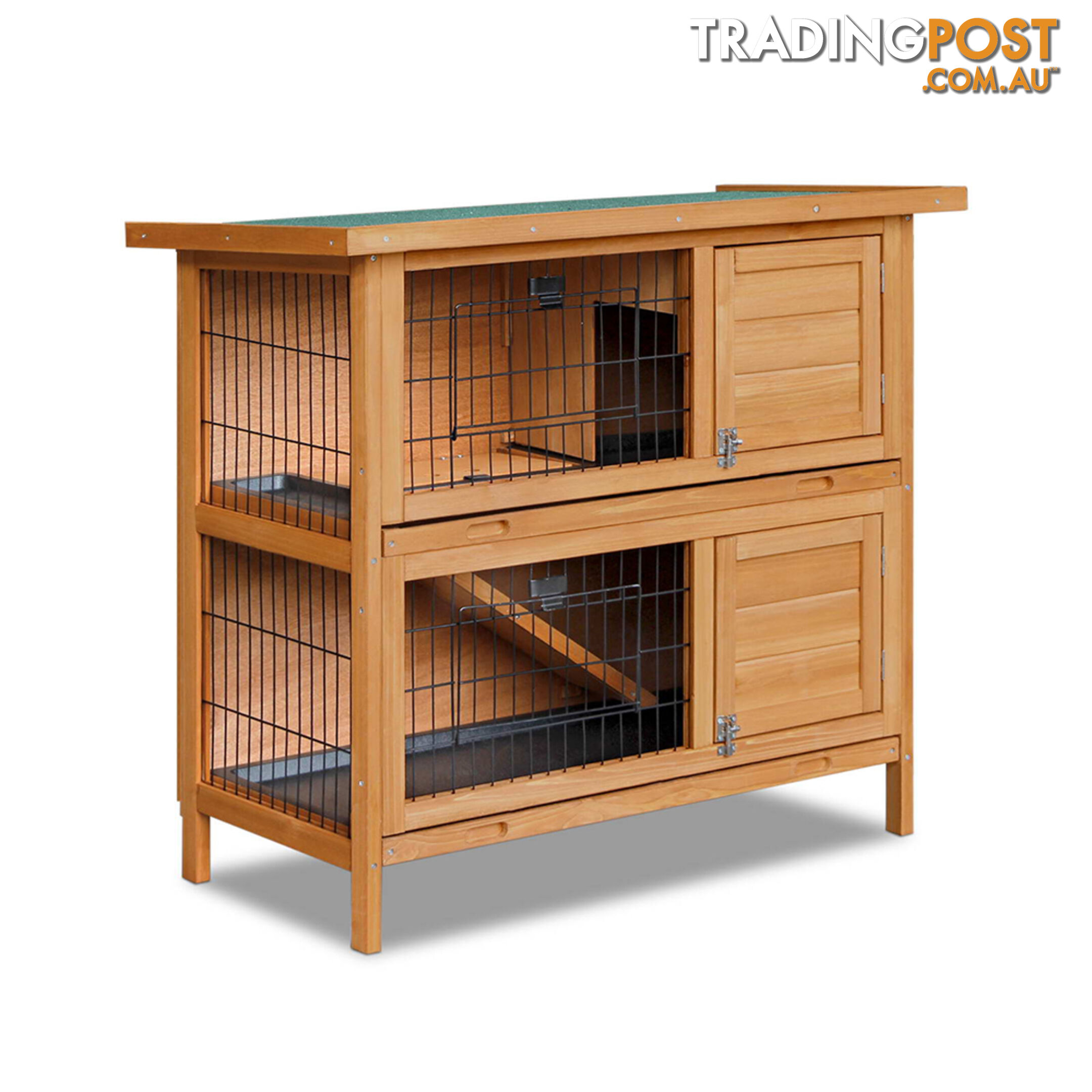 Double Storey Rabbit Hutch with Foldable Ramp