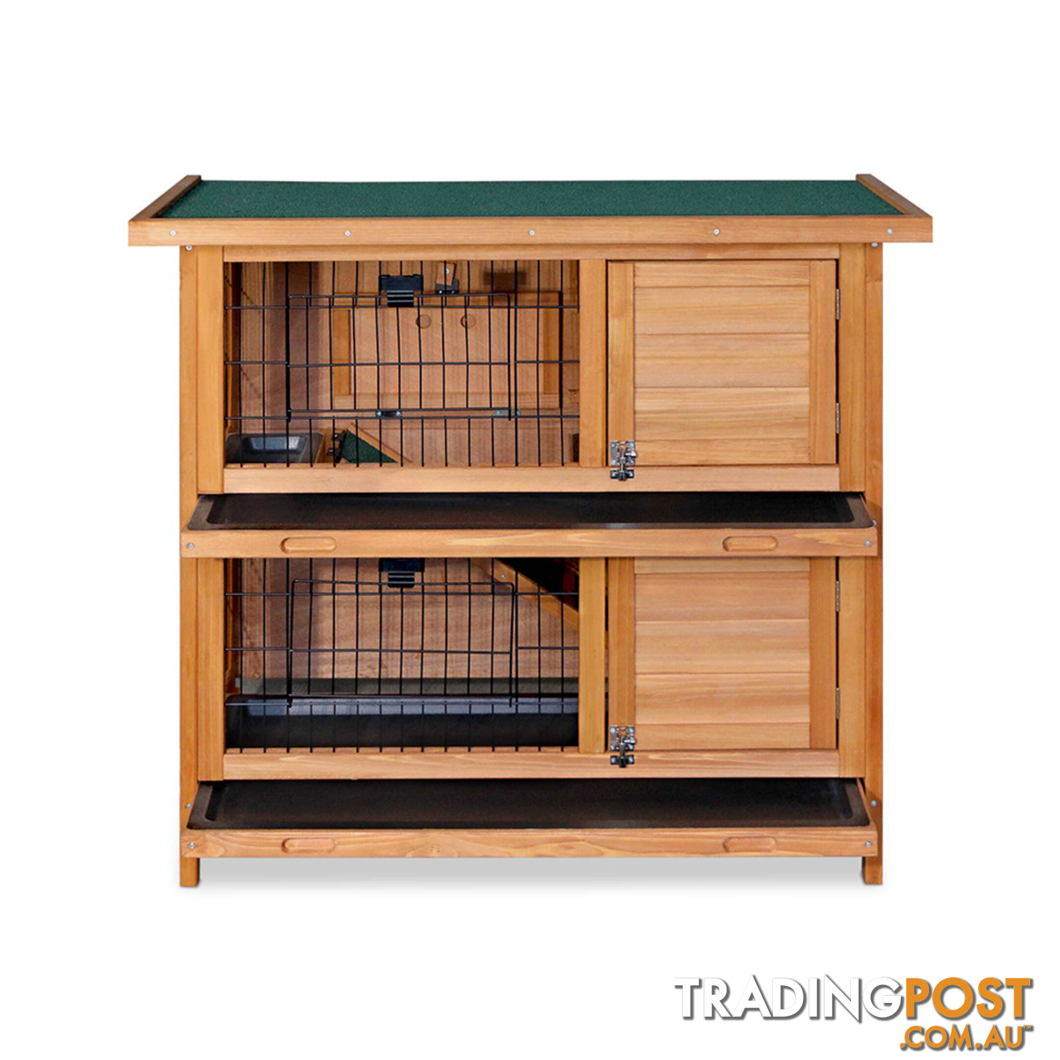 Double Storey Rabbit Hutch with Foldable Ramp