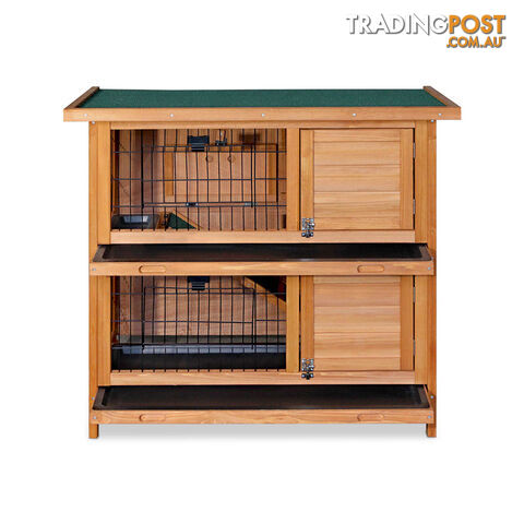 Double Storey Rabbit Hutch with Foldable Ramp