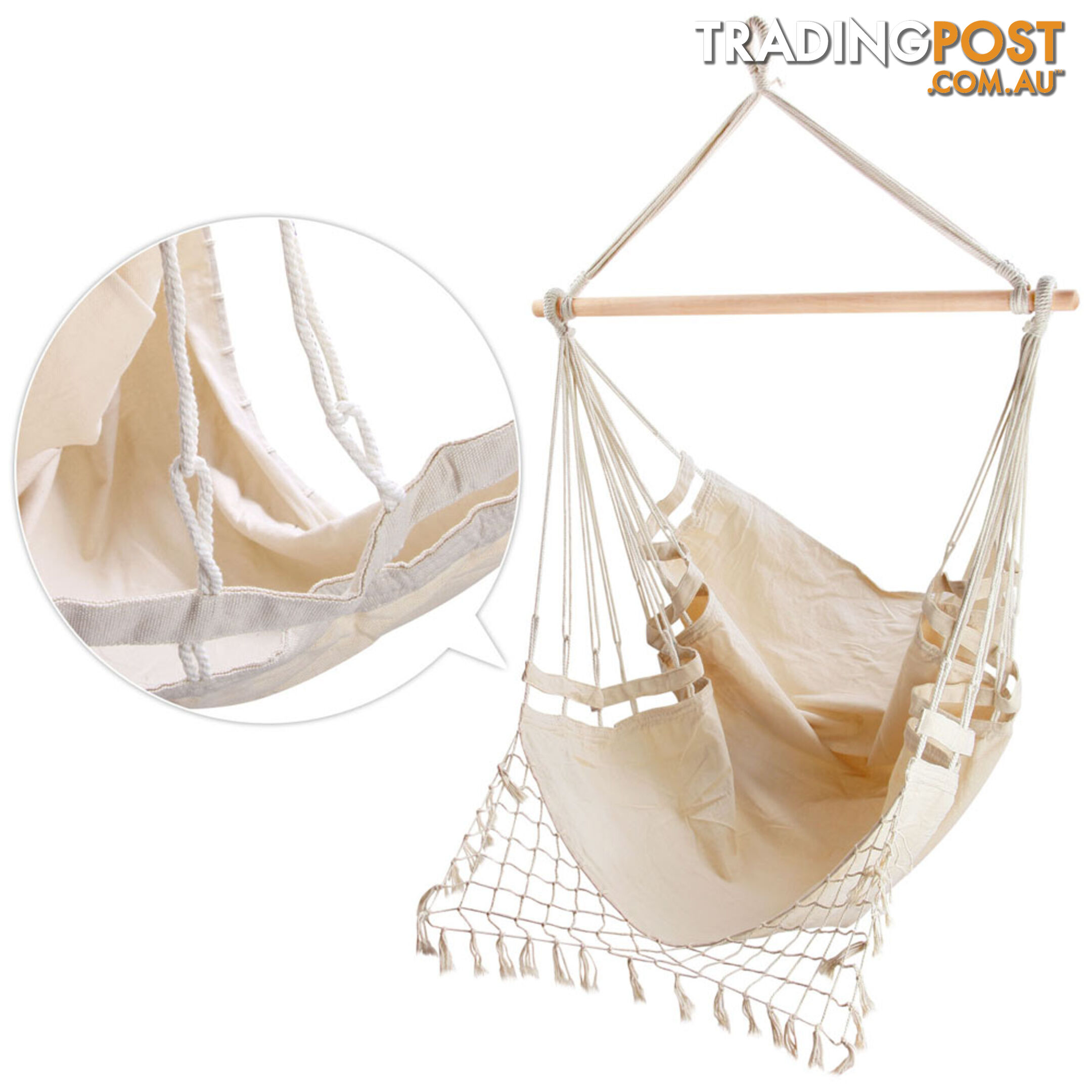 Creamy White Hanging Hammock Chair