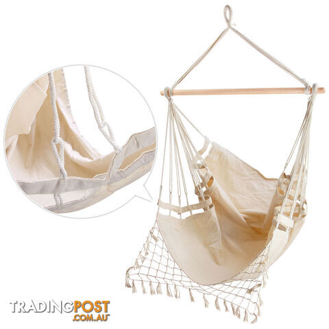 Creamy White Hanging Hammock Chair