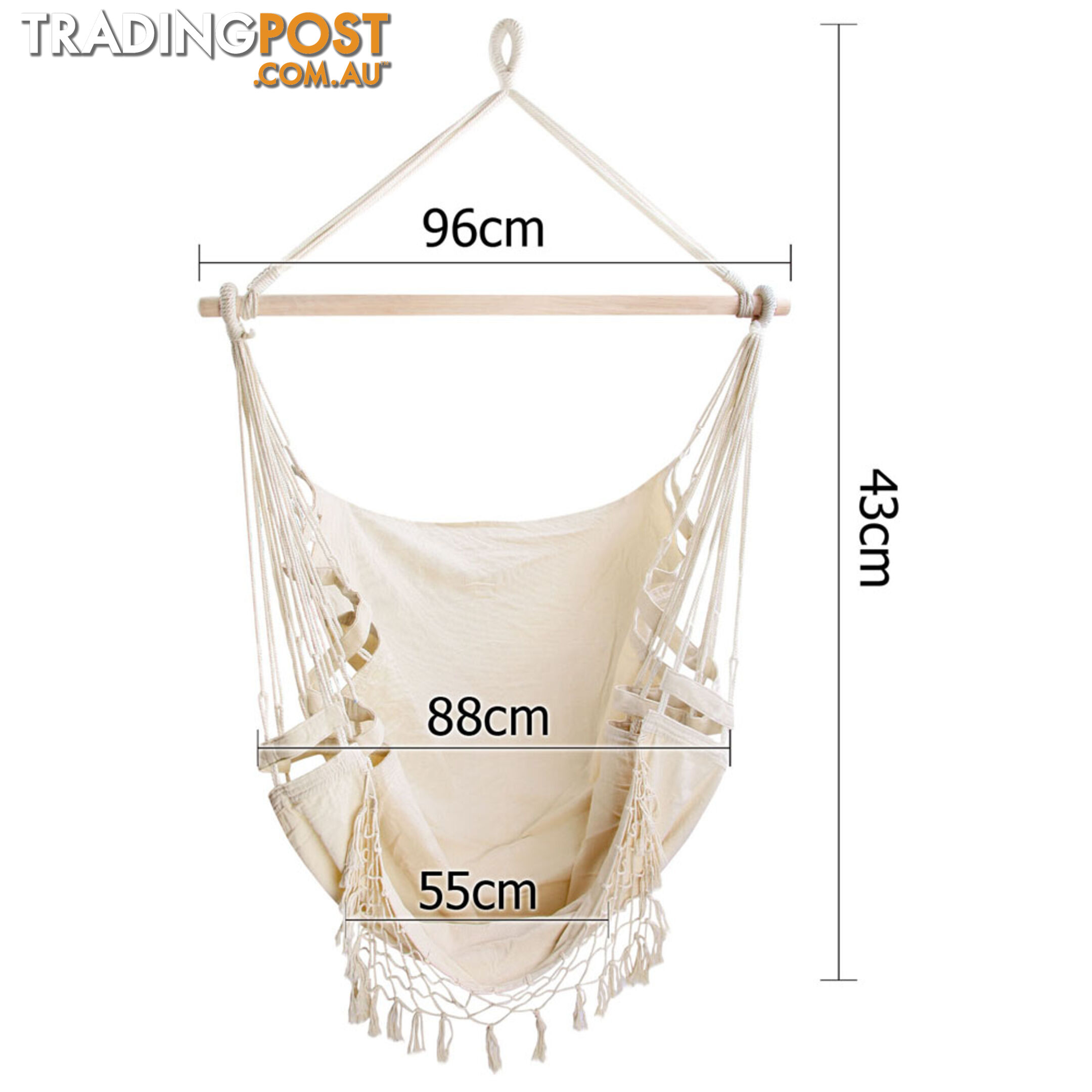 Creamy White Hanging Hammock Chair