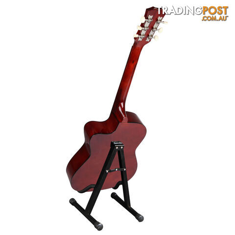 Acoustic Cutaway Guitar Natural w/ Steel String Stand Strap - photo 5 of 9