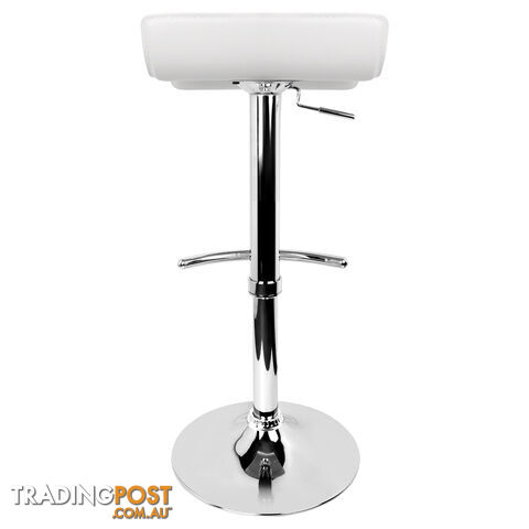 Set of 2 PVC Leather Kitchen Bar Stool White