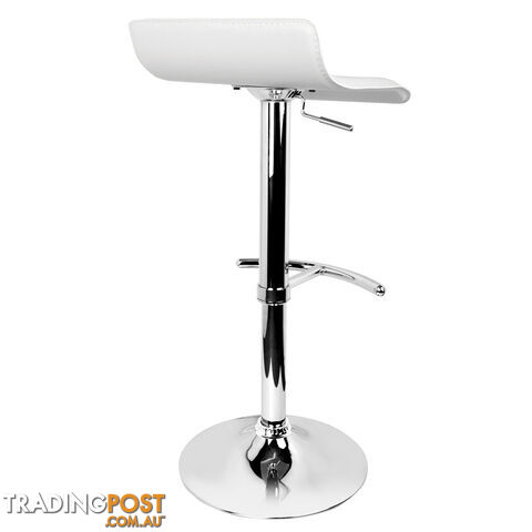 Set of 2 PVC Leather Kitchen Bar Stool White