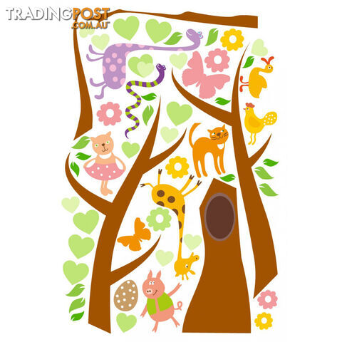 Tree with Cute Animals Wall Stickers - Totally Movable