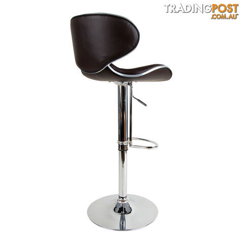 Set of 2 PU Leather Kitchen Bar Stool Chocolate - photo 5 of 9