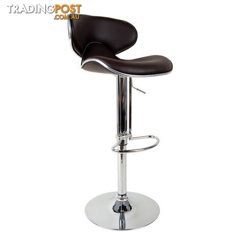 Set of 2 PU Leather Kitchen Bar Stool Chocolate - photo 4 of 9