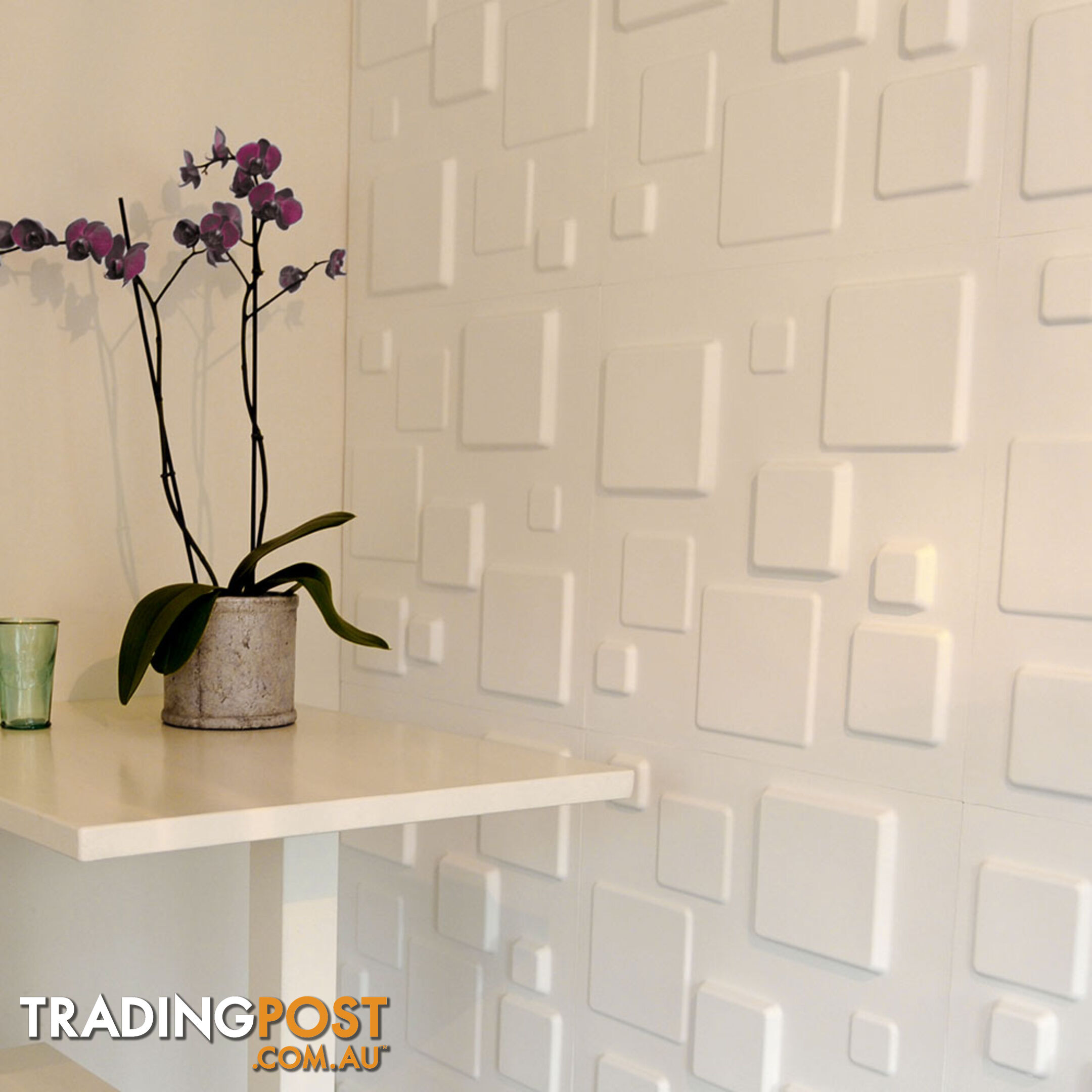 12 Pcs 3D Square Design Wall Panel