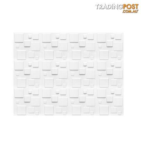 12 Pcs 3D Square Design Wall Panel