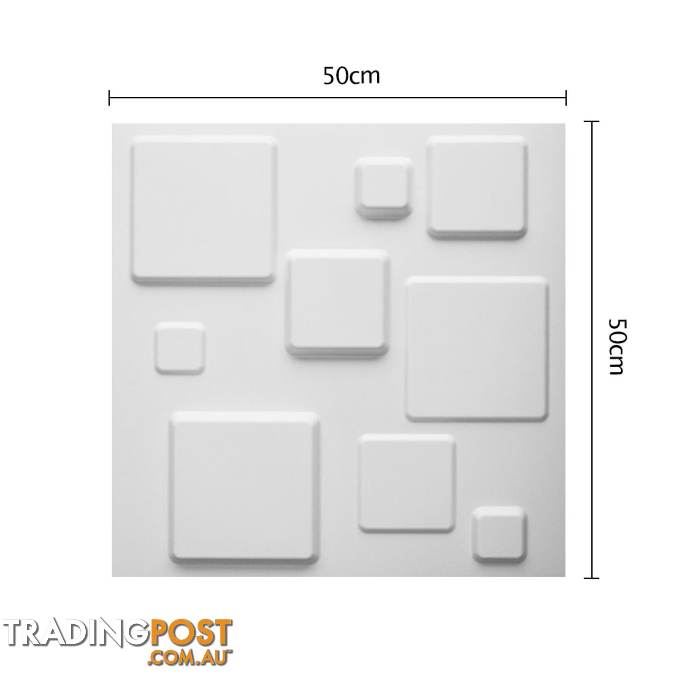 12 Pcs 3D Square Design Wall Panel