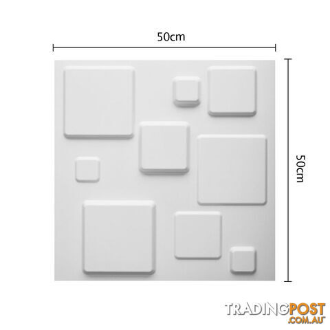 12 Pcs 3D Square Design Wall Panel