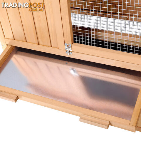 Rabbit Hutch Chicken Coop Cage Guinea Pig Ferret House w/ 2 Storeys Run