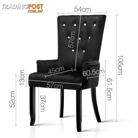 French Provincial Dining Chair - Black