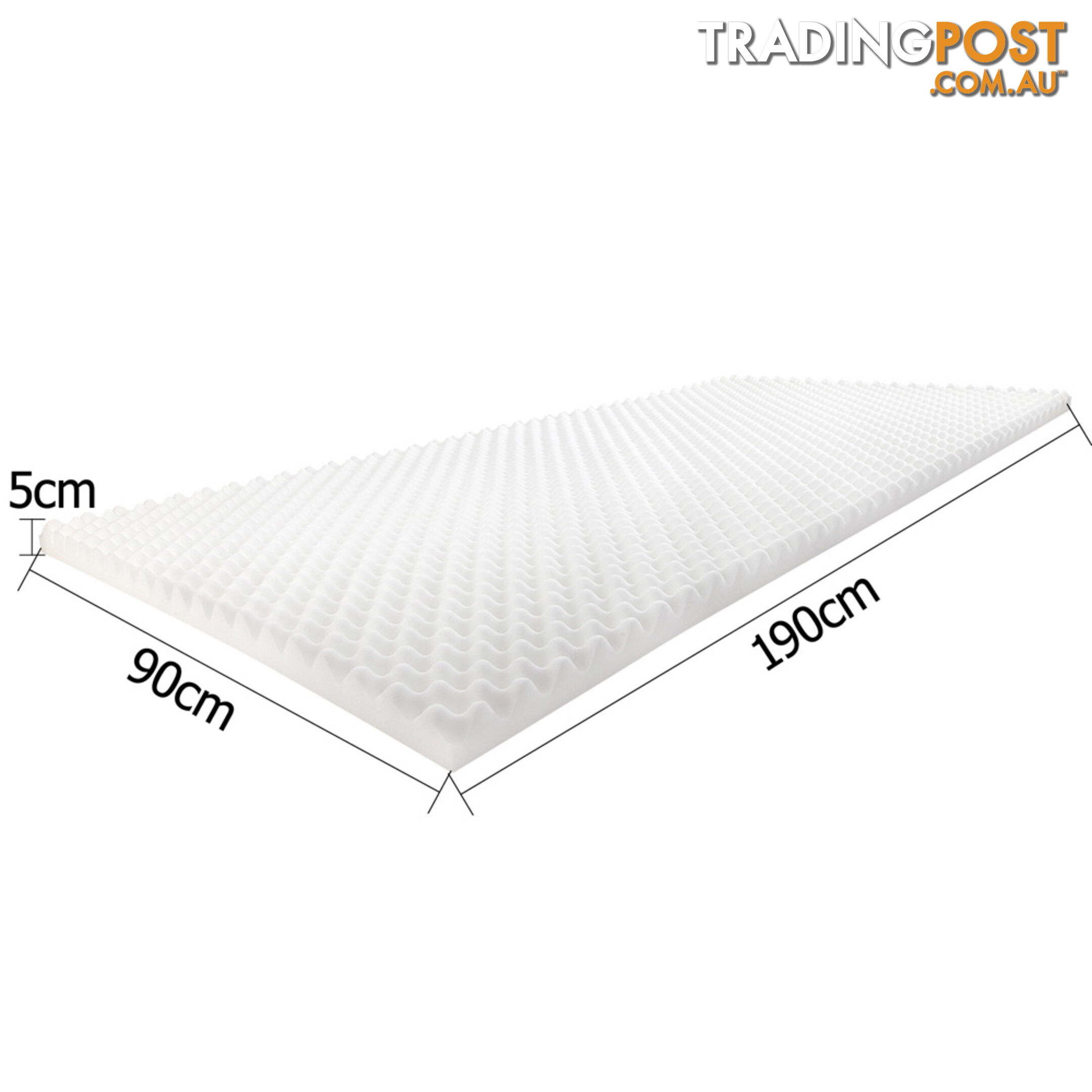 Deluxe Egg Crate Mattress Topper 5 cm Underlay Protector Single