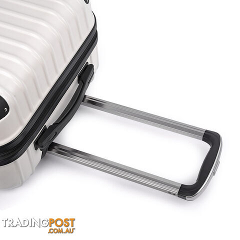 Set of 3 Hard Shell Travel Luggage with TSA Lock - White