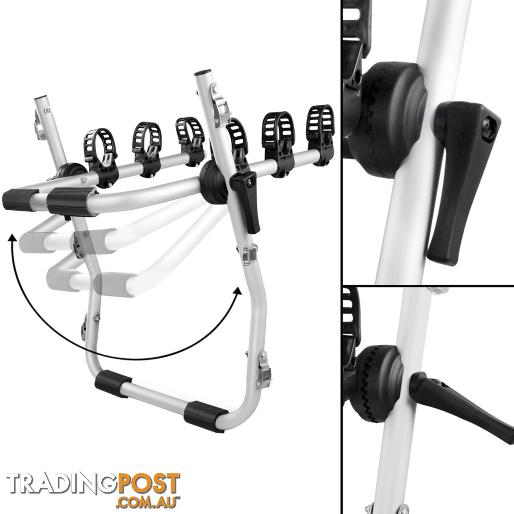 Foldable Aluminium Strap-On 3 Bicycle Bike Rack Carrier