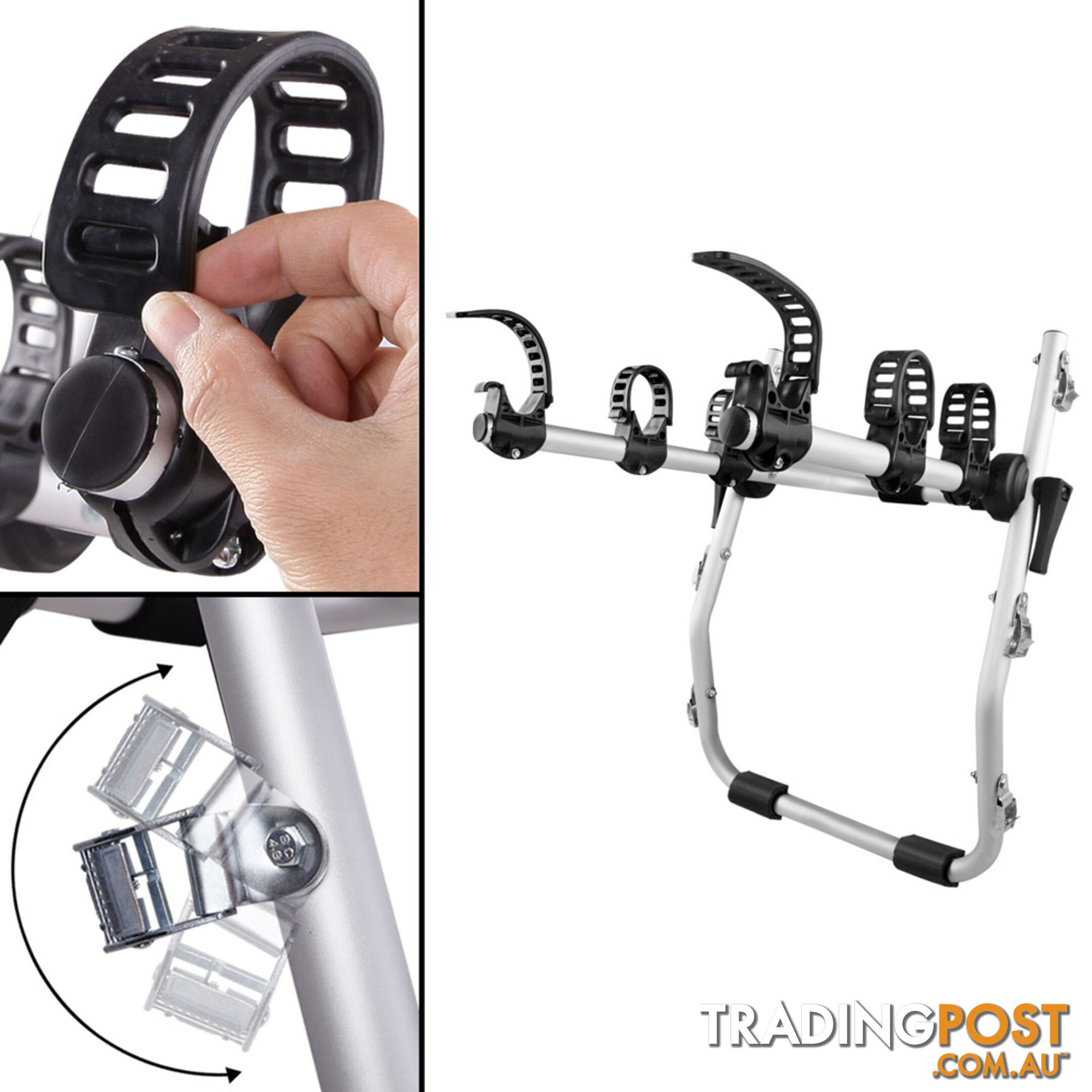 Foldable Aluminium Strap-On 3 Bicycle Bike Rack Carrier