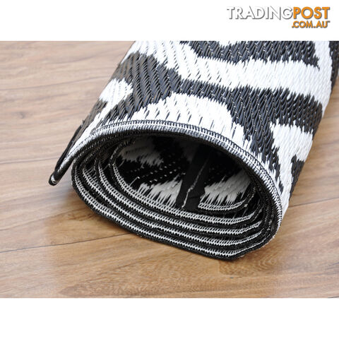 Honeycomb Reversable Rug Balck & White 120x180cm