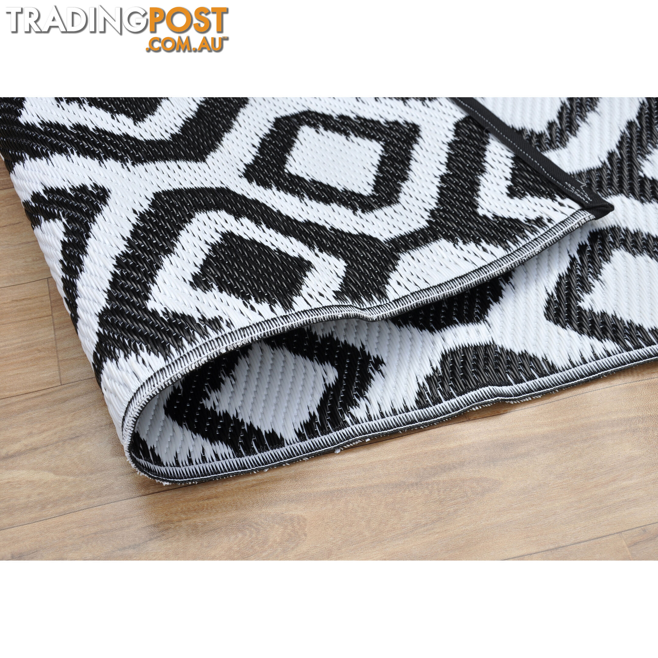 Honeycomb Reversable Rug Balck & White 120x180cm