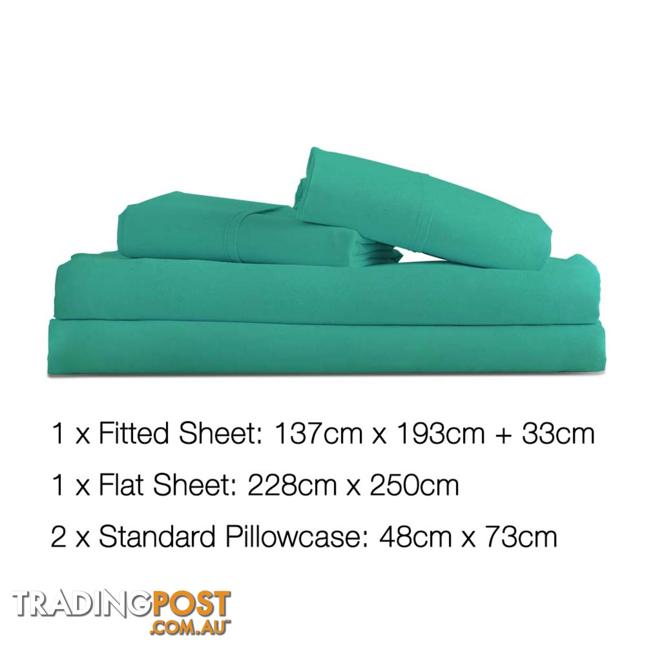 4 Piece Microfibre Sheet Set Double_ Aqua