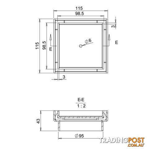 Square Stainless Steel Shower Grate Drain Floor Bathroom 95mm Depth - photo 2 of 5