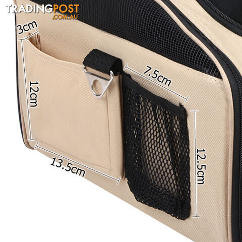 Pet Dog Cat Car Seat Carrier Travel Bag Large Beige