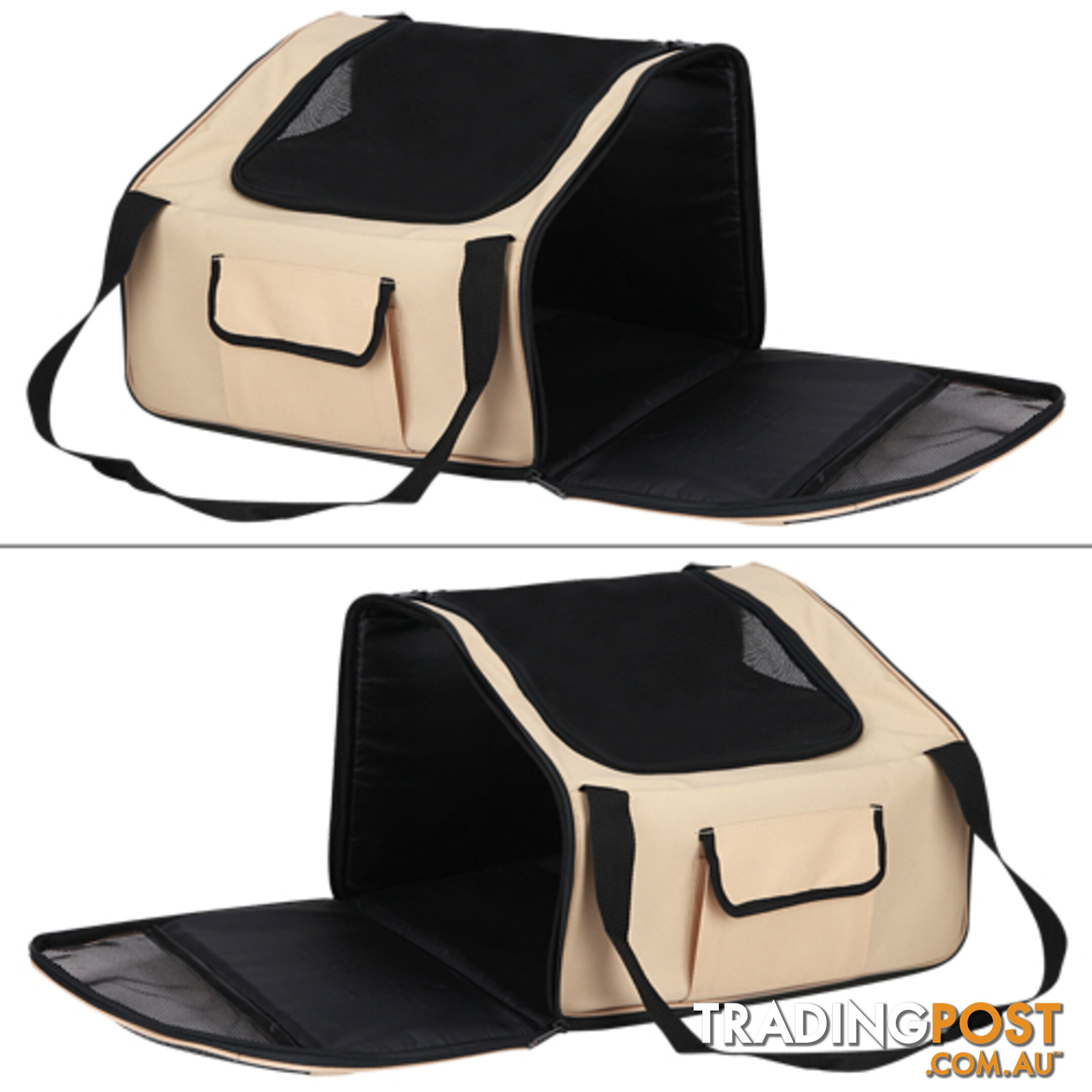 Pet Dog Cat Car Seat Carrier Travel Bag Large Beige