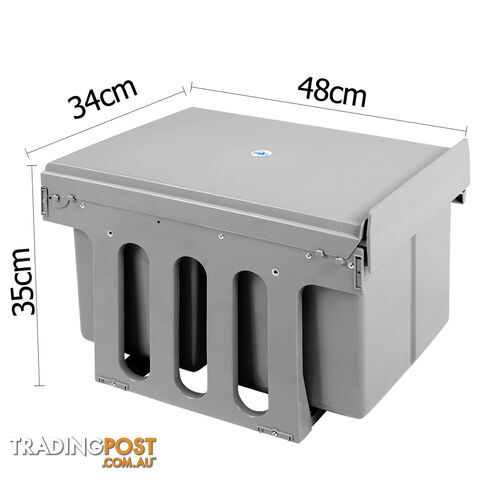 Duel Side Pull Out Rubbish Waste Basket 2 x 15L - photo 2 of 8