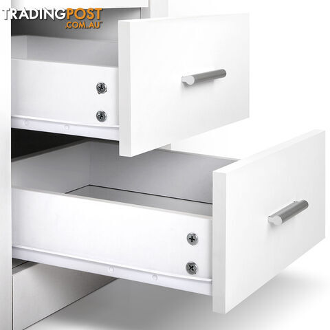 Anti-Scratch Bedside Table 2 Drawers - White