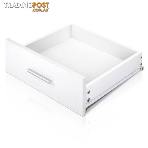 Anti-Scratch Bedside Table 2 Drawers - White